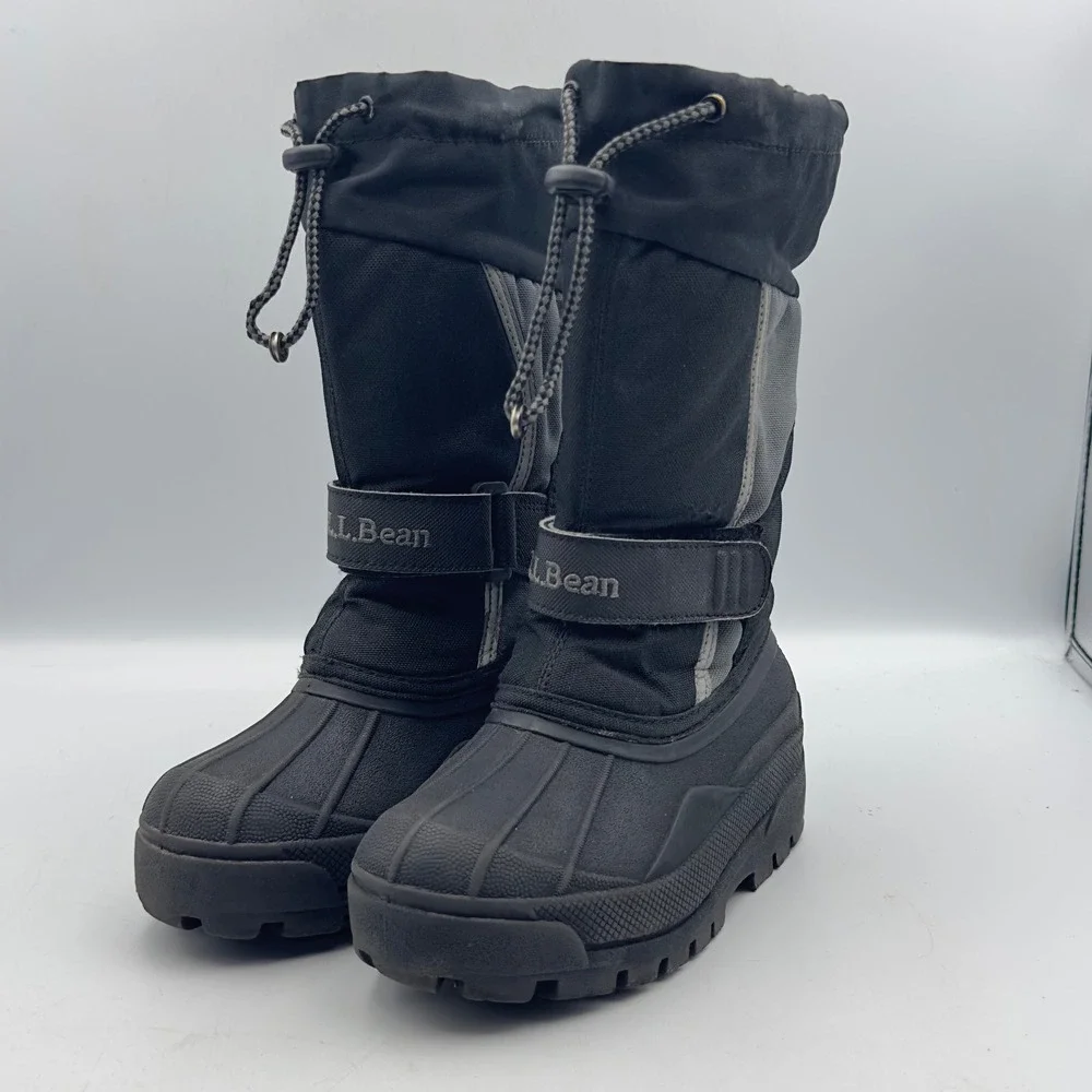 LL Bean Kids Snow Boots Black Grey Waterproof Insulated 11 Winter Outdoor 238064